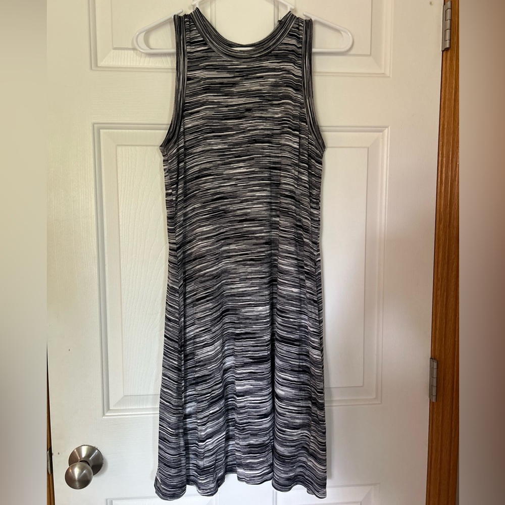 Karen Kane Black and Gray Halter Dress